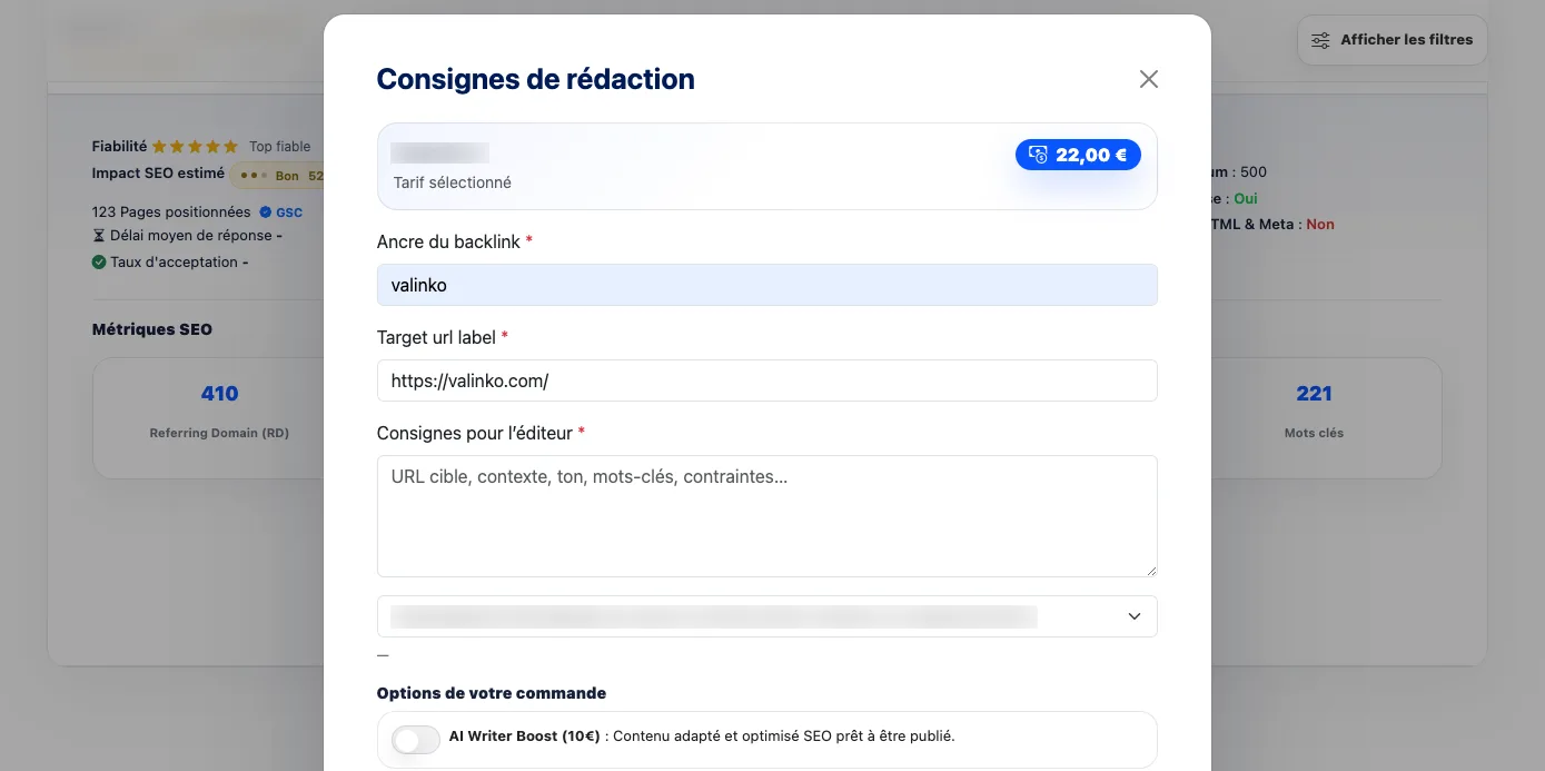 Choisir entre nouvel article et insertion existante pour acheter un backlink de qualité