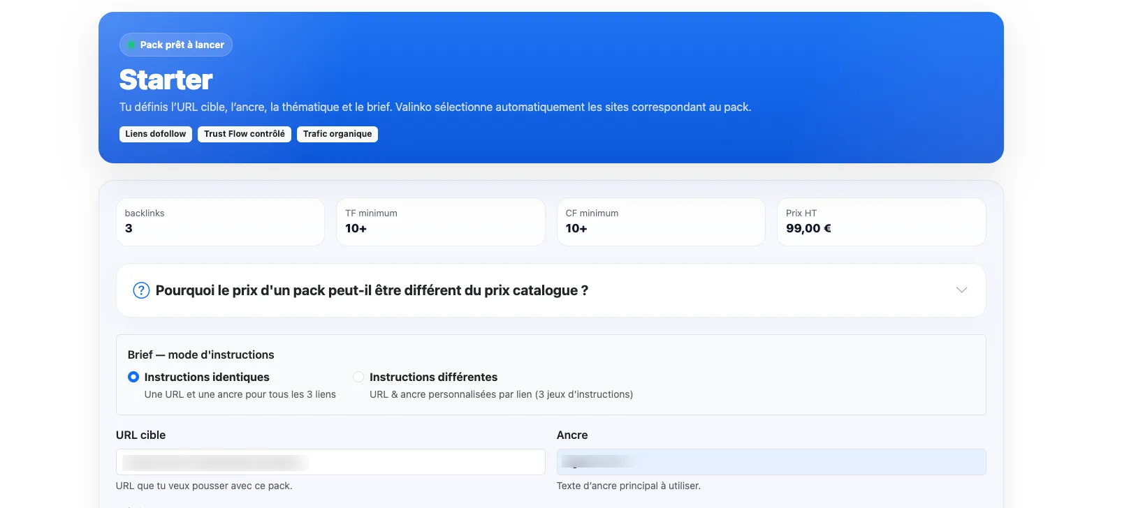 Étapes pour acheter des backlinks de qualité sur Valinko